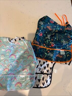 Bumkins Kids Waterproof Bibs - Rainbow, Hearts & Jungle Prints
